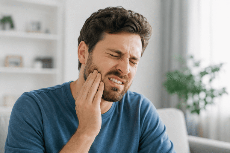 adult man with severe toothache 1